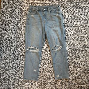 Classic American Eagle Outfitters Relaxed Distressed Ripped Jeans Size 8 Petite